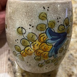 Orvieto Mug Floral Design signed 10 ounce Multicolored Made in Italy